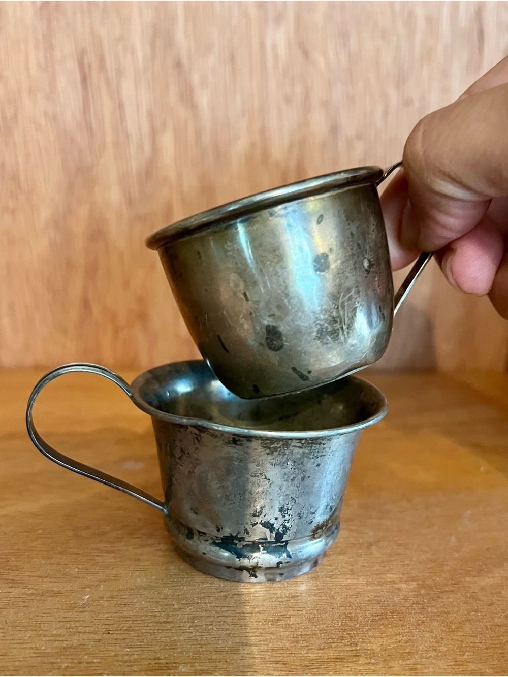 2 Vintage sterling silver baby cup/Teacups